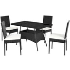 Ensemble de salle à manger de jardin Costway 5 pièces en rotin avec plateau en verre - Voir les détails
