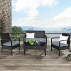 Ensemble de mobilier de jardin en rotin Costway 8 pièces - Ensemble de 8 pièces