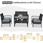 Ensemble de mobilier de jardin en rotin Costway 8 pièces - Ensemble de 8 pièces