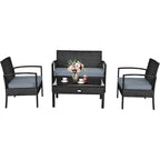 Ensemble de mobilier de jardin en rotin Costway 8 pièces - Ensemble de 8 pièces