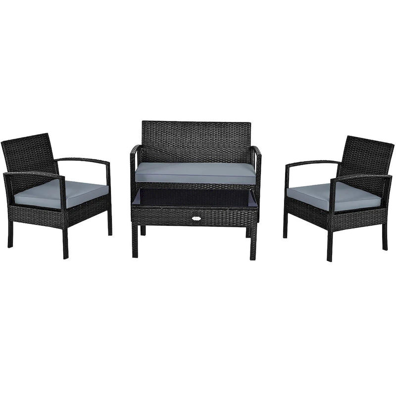Ensemble de mobilier de jardin en rotin Costway 8 pièces - Ensemble de 8 pièces