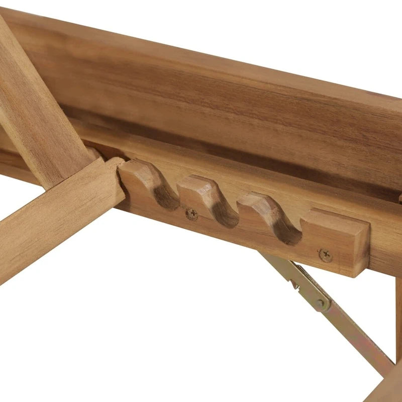 Chaise longue de patio vidaXL avec coussin, chaise longue pliante en bois d'acacia massif - 78,7 x 24 x 11,8/33,9