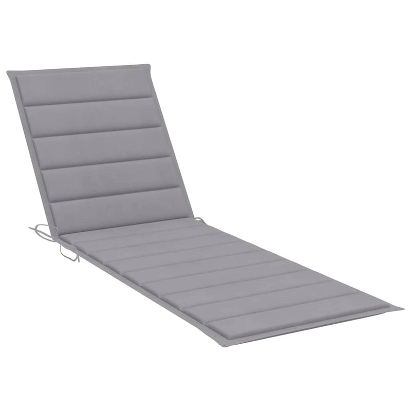Chaise longue de patio vidaXL avec coussin, chaise longue pliante en bois d'acacia massif - 78,7 x 24 x 11,8/33,9