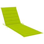 Chaise longue de patio vidaXL avec coussin, chaise longue pliante en bois d'acacia massif - 78,7 x 24 x 11,8/33,9