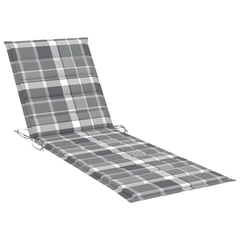 Chaise longue de patio vidaXL avec coussin, chaise longue pliante en bois d'acacia massif - 78,7 x 24 x 11,8/33,9