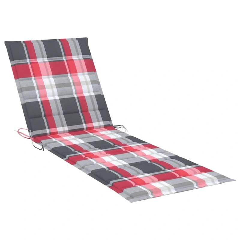 Chaise longue de patio vidaXL avec coussin, chaise longue pliante en bois d'acacia massif - 78,7 x 24 x 11,8/33,9