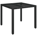 Ensemble de salle à manger d'extérieur 3 pièces vidaXL avec coussins, en polyrotin noir - 18,9 x 21,7 x 34,6