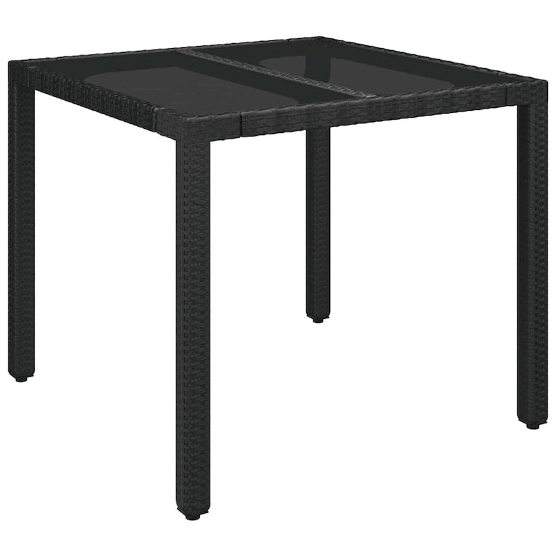 Ensemble de salle à manger d'extérieur 3 pièces vidaXL avec coussins, en polyrotin noir - 18,9 x 21,7 x 34,6