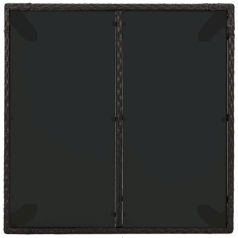 Ensemble de salle à manger d'extérieur 3 pièces vidaXL avec coussins, en polyrotin noir - 18,9 x 21,7 x 34,6