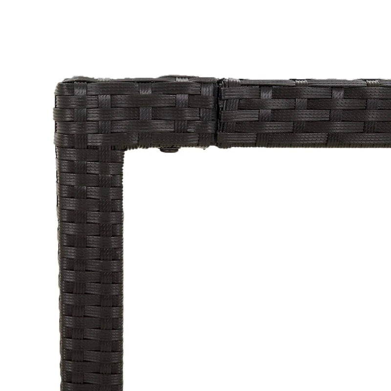 Ensemble de salle à manger d'extérieur 3 pièces vidaXL avec coussins, en polyrotin noir - 18,9 x 21,7 x 34,6