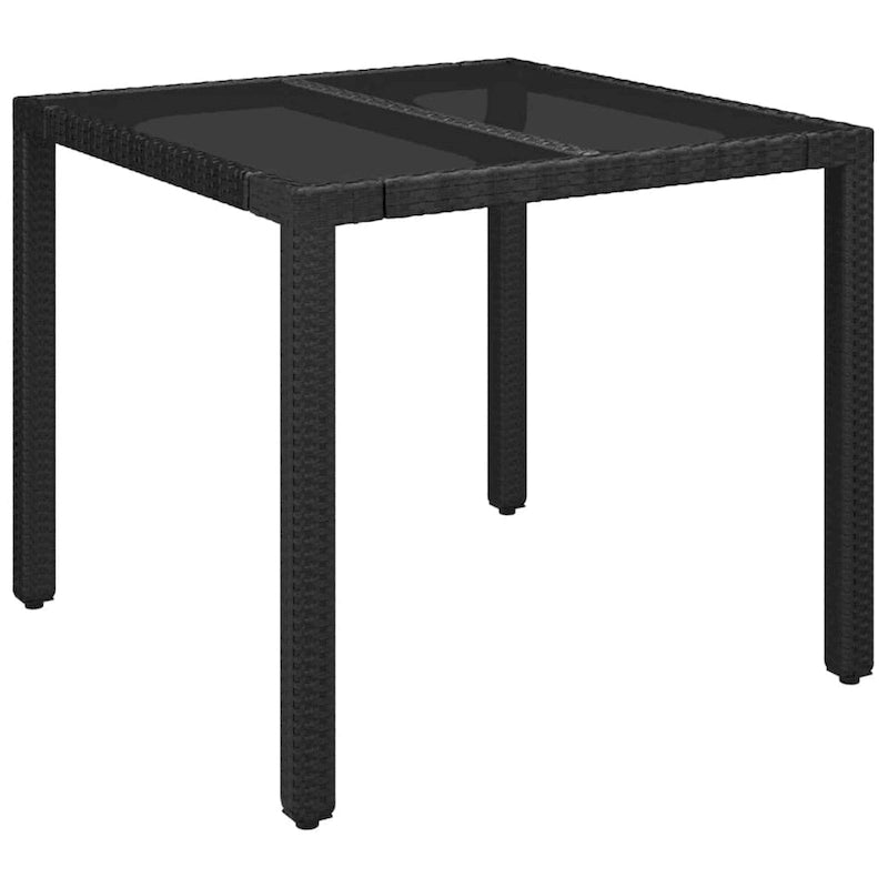 Ensemble de salle à manger d'extérieur 3 pièces vidaXL avec coussins, en polyrotin noir - 18,9 x 21,7 x 34,6