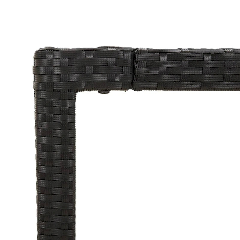 Ensemble de salle à manger d'extérieur 3 pièces vidaXL avec coussins, en polyrotin noir - 18,9 x 21,7 x 34,6