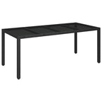 Ensemble de salle à manger d'extérieur 3 pièces vidaXL avec coussins, en polyrotin noir - 18,9 x 21,7 x 34,6