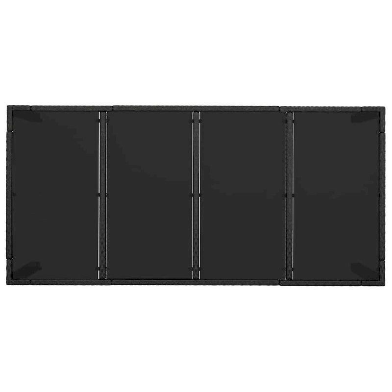 Ensemble de salle à manger d'extérieur 3 pièces vidaXL avec coussins, en polyrotin noir - 18,9 x 21,7 x 34,6