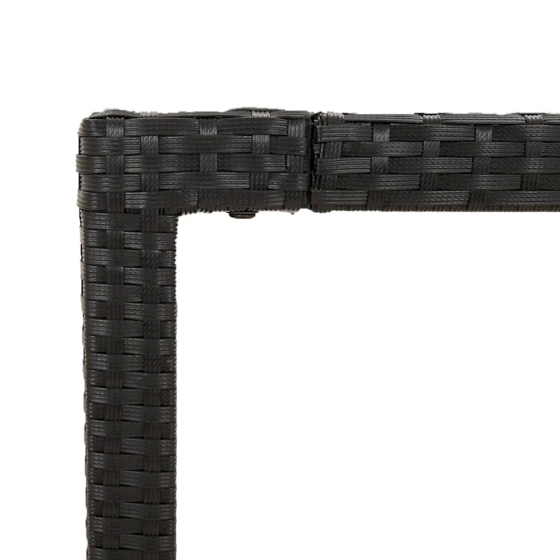 Ensemble de salle à manger d'extérieur 3 pièces vidaXL avec coussins, en polyrotin noir - 18,9 x 21,7 x 34,6