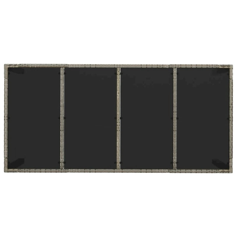 Ensemble de salle à manger d'extérieur 3 pièces vidaXL avec coussins, en polyrotin noir - 18,9 x 21,7 x 34,6