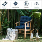 Coussin d'assise capitonné pour chaise de patio d'extérieur 22 x 44 - 44 (L) x 22 (l) x 5 (H)