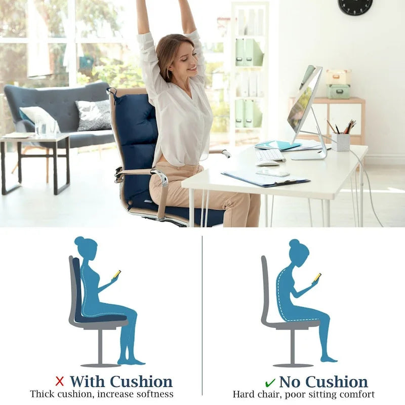 Coussin d'assise capitonné pour chaise de patio d'extérieur 22 x 44 - 44 (L) x 22 (l) x 5 (H)