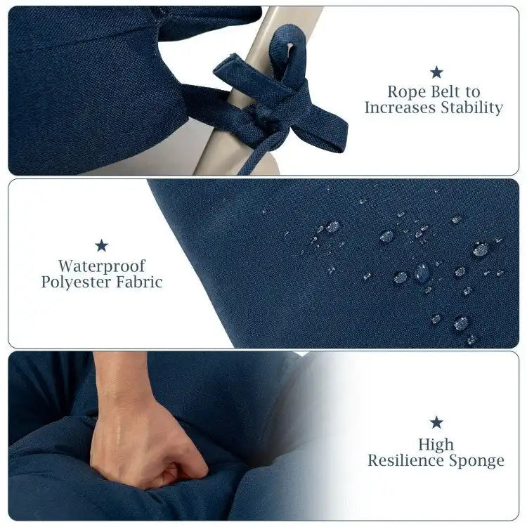 Coussin d'assise capitonné pour chaise de patio d'extérieur 22 x 44 - 44 (L) x 22 (l) x 5 (H)