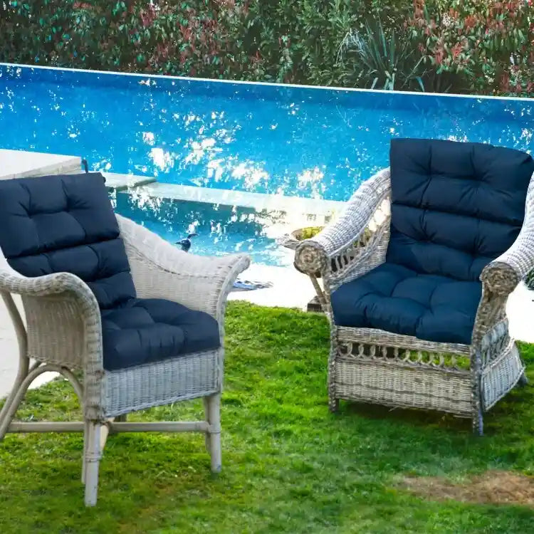 Coussin d'assise capitonné pour chaise de patio d'extérieur 22 x 44 - 44 (L) x 22 (l) x 5 (H)