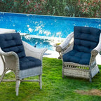 Coussin d'assise capitonné pour chaise de patio d'extérieur 22 x 44 - 44 (L) x 22 (l) x 5 (H)