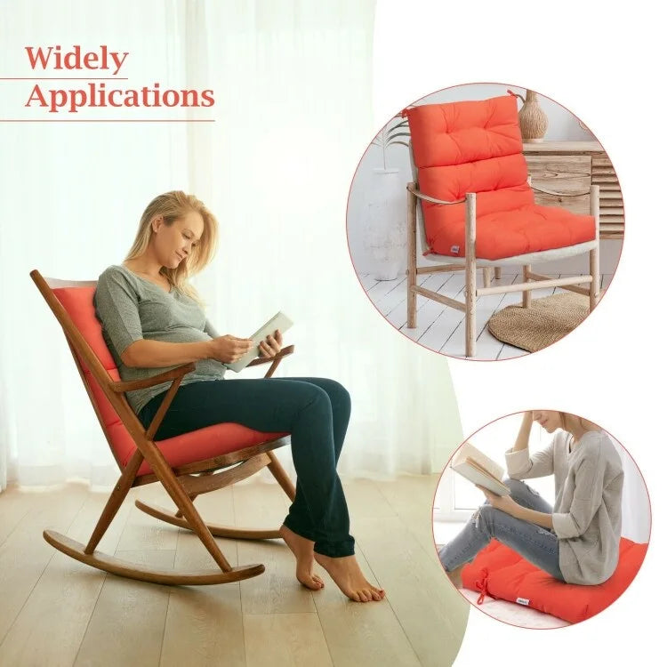 Coussin d'assise capitonné pour chaise de patio d'extérieur 22 x 44 - 44 (L) x 22 (l) x 5 (H)