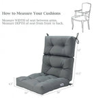 Coussin d'assise capitonné pour chaise de patio d'extérieur 22 x 44 - 44 (L) x 22 (l) x 5 (H)