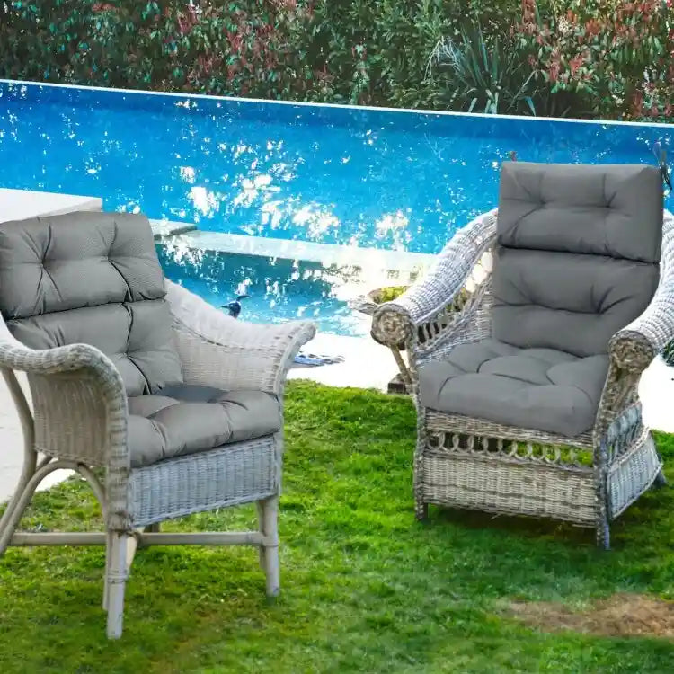 Coussin d'assise capitonné pour chaise de patio d'extérieur 22 x 44 - 44 (L) x 22 (l) x 5 (H)