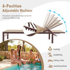 Costway Lot de 2 chaises longues inclinables 6 positions en aluminium - Voir les détails