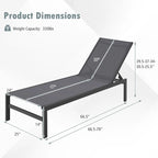 Costway Lot de 2 chaises longues inclinables 6 positions en aluminium - Voir les détails