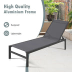 Costway Lot de 2 chaises longues inclinables 6 positions en aluminium - Voir les détails