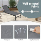 Costway Lot de 2 chaises longues inclinables 6 positions en aluminium - Voir les détails