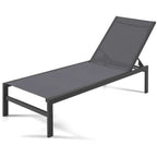 Chaises longues 6 positions avec cadre en aluminium antirouille - 60,5-78 x 25 x 39,5-25,5 (L x l x H)