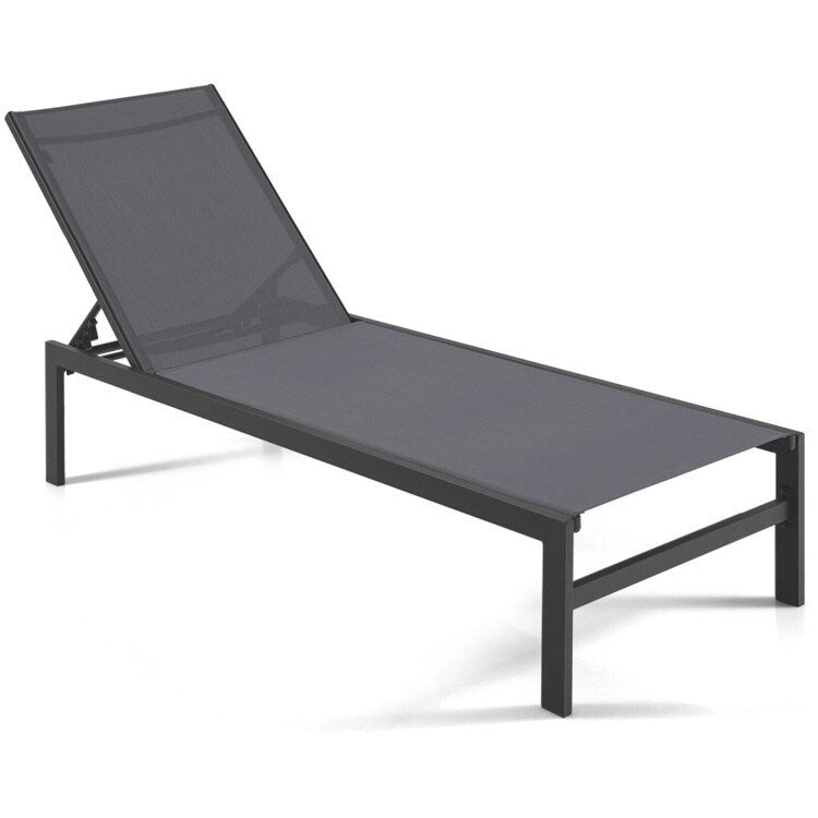 Chaises longues 6 positions avec cadre en aluminium antirouille - 60,5-78 x 25 x 39,5-25,5 (L x l x H)