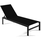 Chaises longues 6 positions avec cadre en aluminium antirouille - 60,5-78 x 25 x 39,5-25,5 (L x l x H)