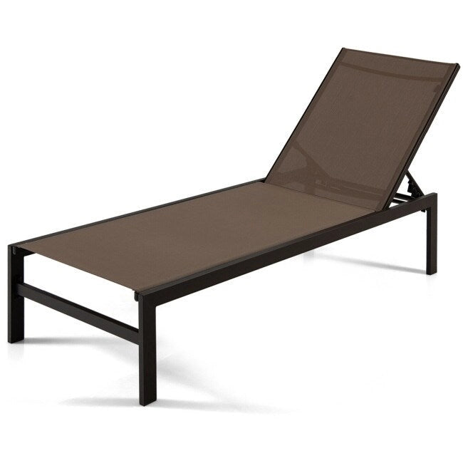 Chaises longues 6 positions avec cadre en aluminium antirouille - 60,5-78 x 25 x 39,5-25,5 (L x l x H)