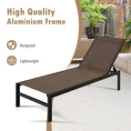 Chaises longues 6 positions avec cadre en aluminium antirouille - 60,5-78 x 25 x 39,5-25,5 (L x l x H)