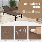 Chaises longues 6 positions avec cadre en aluminium antirouille - 60,5-78 x 25 x 39,5-25,5 (L x l x H)
