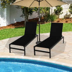 Chaises longues 6 positions avec cadre en aluminium antirouille - 60,5-78 x 25 x 39,5-25,5 (L x l x H)