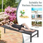Chaises longues 6 positions avec cadre en aluminium antirouille - 60,5-78 x 25 x 39,5-25,5 (L x l x H)