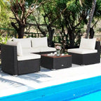 Ensemble de mobilier d'extérieur moderne 5 pièces pour jardin et piscine - 27 x 25 x 25,5 (L x l x H)