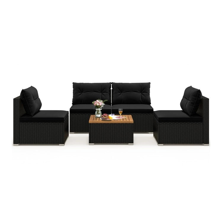 Ensemble de mobilier d'extérieur moderne 5 pièces pour jardin et piscine - 27 x 25 x 25,5 (L x l x H)