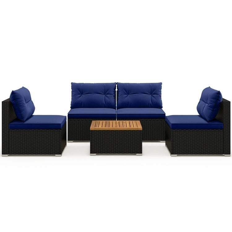Ensemble de mobilier d'extérieur moderne 5 pièces pour jardin et piscine - 27 x 25 x 25,5 (L x l x H)