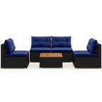 Ensemble de mobilier d'extérieur moderne 5 pièces pour jardin et piscine - 27 x 25 x 25,5 (L x l x H)