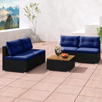 Ensemble de mobilier d'extérieur moderne 5 pièces pour jardin et piscine - 27 x 25 x 25,5 (L x l x H)