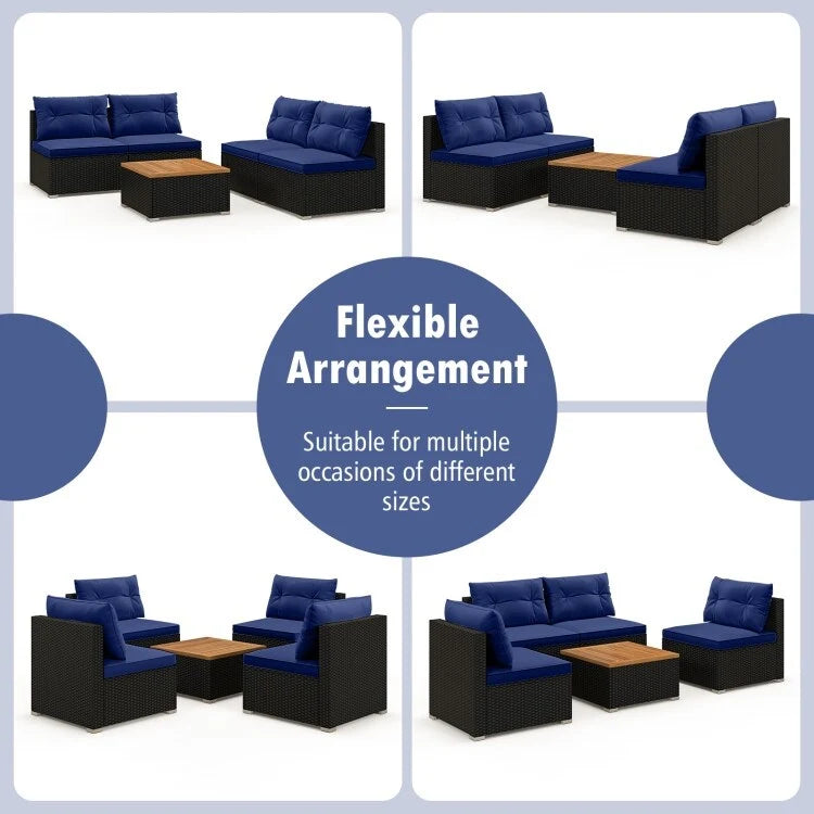 Ensemble de mobilier d'extérieur moderne 5 pièces pour jardin et piscine - 27 x 25 x 25,5 (L x l x H)