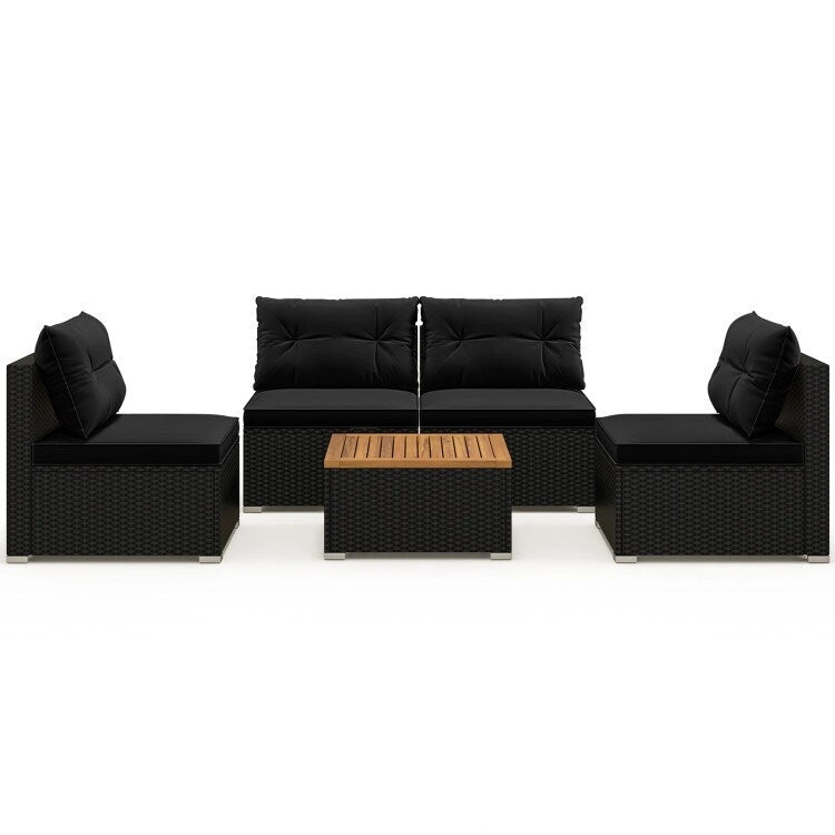 Ensemble de mobilier d'extérieur moderne 5 pièces pour jardin et piscine - 27 x 25 x 25,5 (L x l x H)