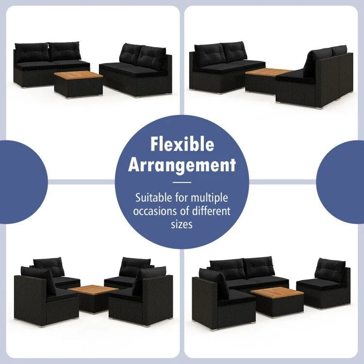 Ensemble de mobilier d'extérieur moderne 5 pièces pour jardin et piscine - 27 x 25 x 25,5 (L x l x H)