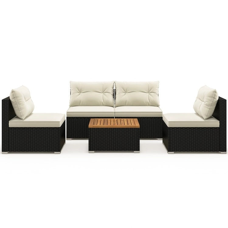 Ensemble de mobilier d'extérieur moderne 5 pièces pour jardin et piscine - 27 x 25 x 25,5 (L x l x H)
