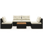 Ensemble de mobilier d'extérieur moderne 5 pièces pour jardin et piscine - 27 x 25 x 25,5 (L x l x H)